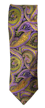 NWT Robert Talbott silk tie best of class Paisley orange purple Designer